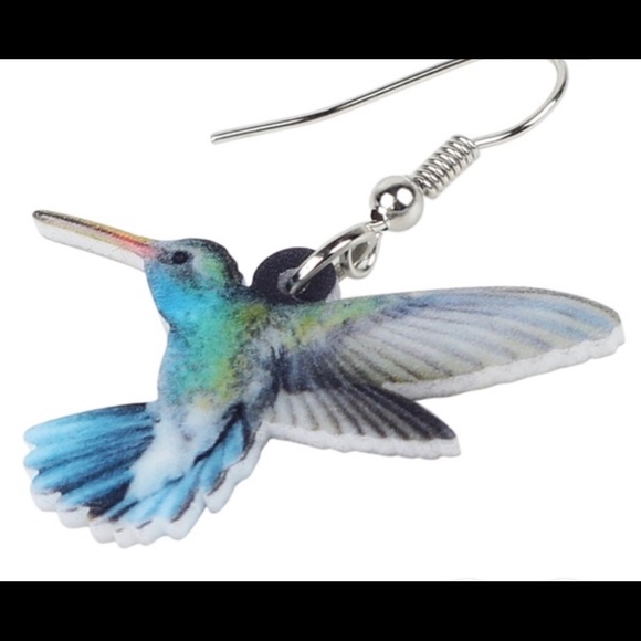 Hummingbird Earrings Acrylic NWT - Picture 3 of 7